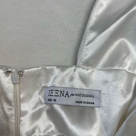 Ieena Mac Duggal 48952D White Ruffled Shoulder Short Dress 10 NEW - Picture 9 of 11